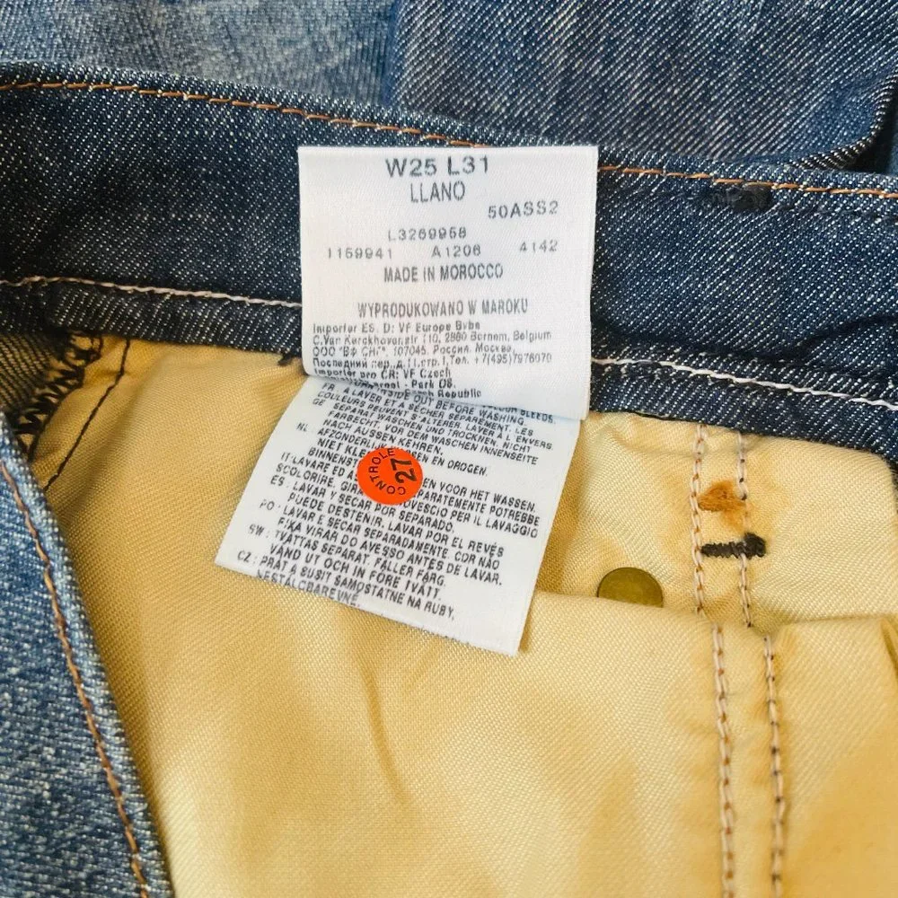 RARE Vintage Lee Works Denim Blue Jeans Women's Men's Size W25xL31 - Picture 9 of 10